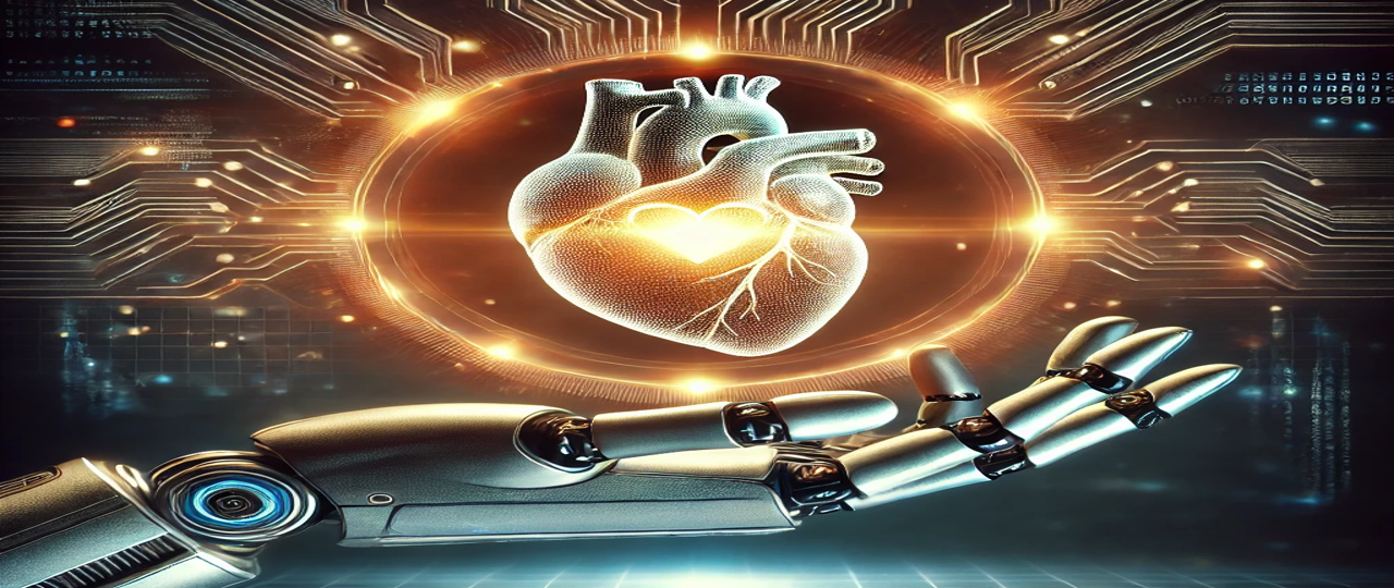 Robot Holding a Glowing Heart